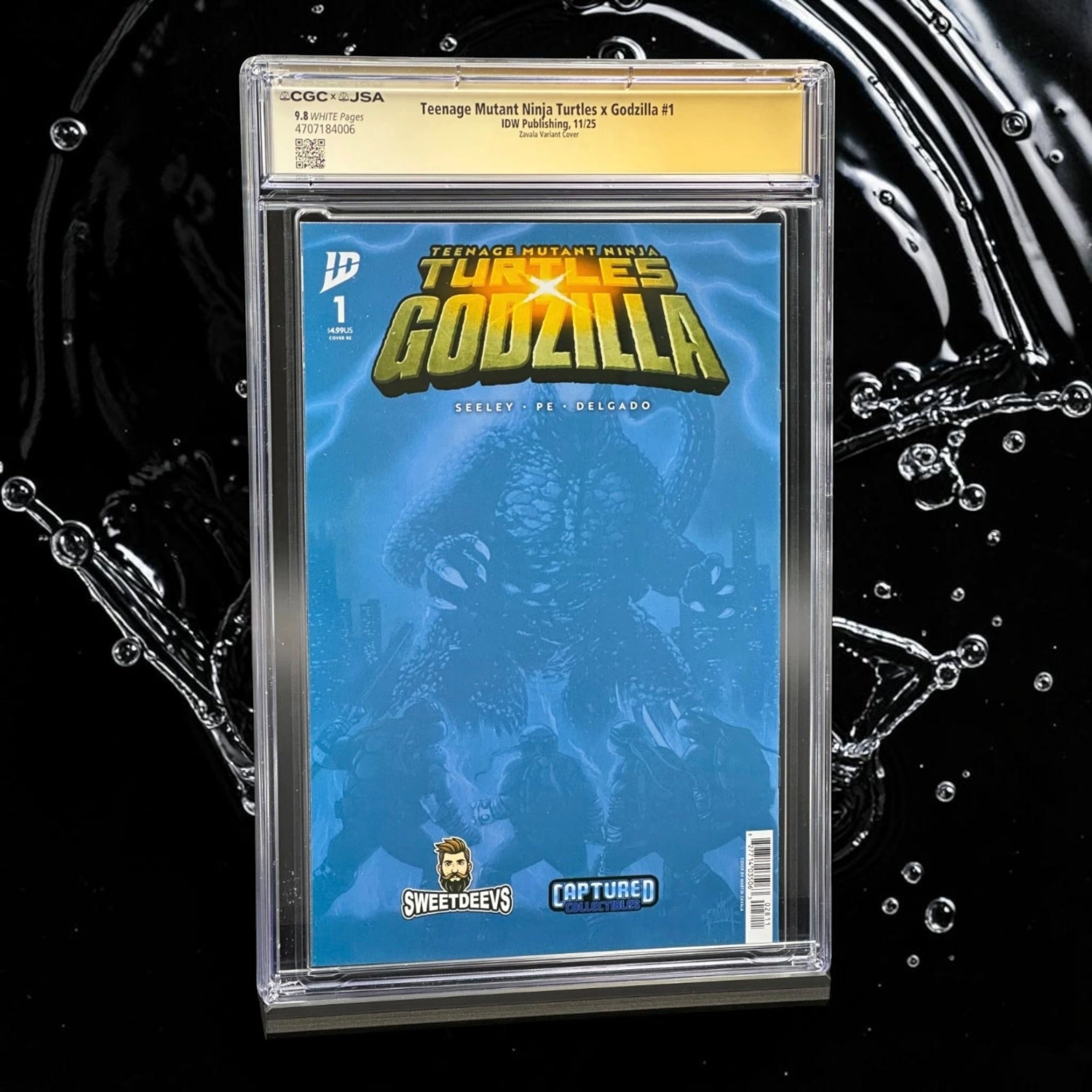 CGC x JSA 9.8 Top Pop TMNT x Godzilla #1 Zavala Virgin Variant Signed